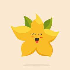 Funny star fruit character design Vector illustration