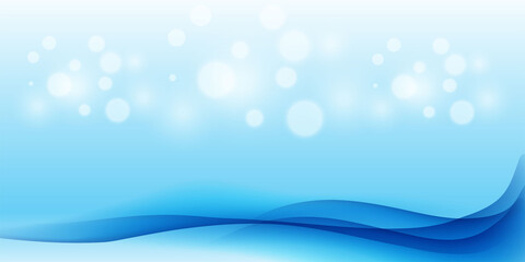 Abstract background blue curve  and bokeh vector illustration