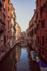 Fototapeta na wymiar Empty streets and bridges of Venice, Italy
