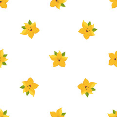 Seamless pattern with funny dragon fruit.