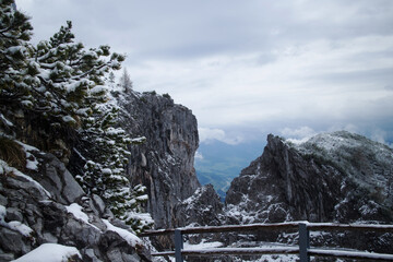 Snowy mountain tops of European Alps