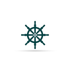 Rudder icon flat. Illustration isolated vector sign symbol