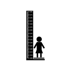 Vector illustration depicting the measurement of the height of children