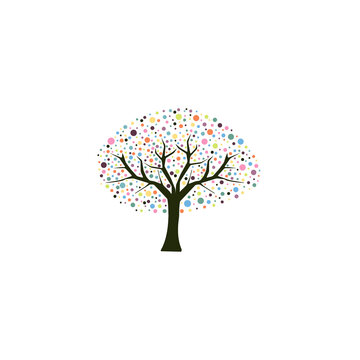 Multicolored circles tree image.
