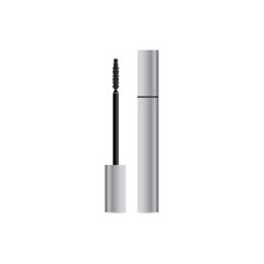 Black Mascara. Open Silver Tube. Vector illustration