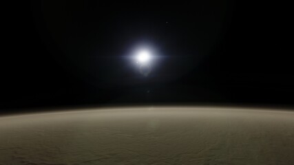 Cosmic landscape, beautiful science fiction wallpaper with endless deep space. 3D render