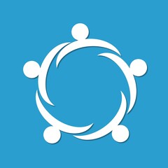 people logo on blue background