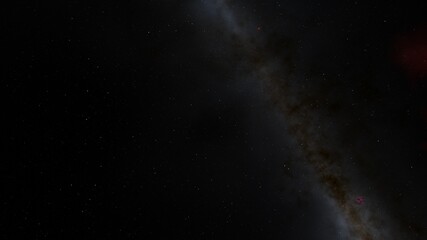 Cosmic landscape, beautiful science fiction wallpaper with endless deep space. 3D render