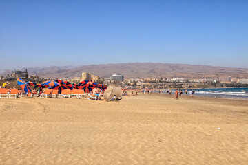 Playa del Ingles at Gran Canaria with hotels
