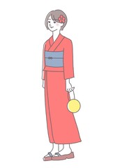 浴衣　夏　お祭り　縁日　デート　モダン