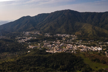 Obraz premium Hong Kong aerial landscape mountain view scene