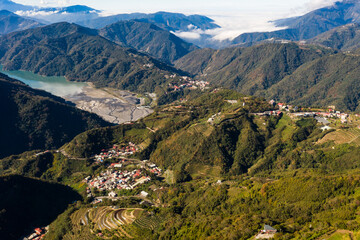 Fototapeta premium view of the valley of the mountains