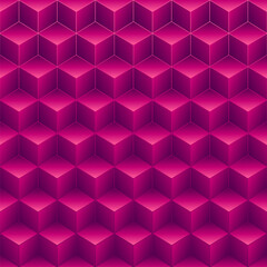 Abstract Pink 3D Cubes Pattern Background.
