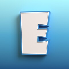 Cartoon 3d font, 3d rendering, letter E