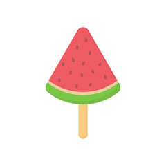 Ice cream icon simple design flat style watermelon