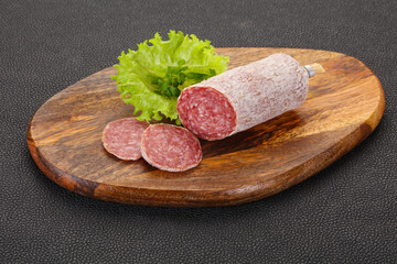 Italian dry Saliami pork sausage