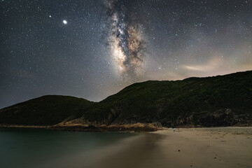 Hong Kong Night Starry Milky Way view scene
