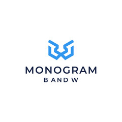 modern geometric design logos with the letters B and W