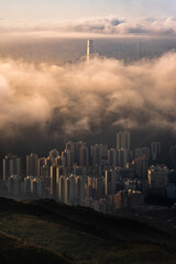 Obraz premium Hong Kong sea of cloud city landscape view scene