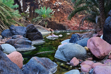 Mountain river between rocks, Socotra, Yemen
