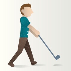 Fototapeta premium Man holding golf club
