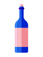 bottle of wine icon. vector illustration on white background