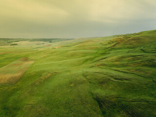 green velvet landscape of Moldova lands on a cloudy day.