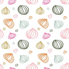 seamless background with colorful hand drawn art line.
