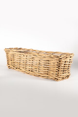 Old vintage basket, craft handmade picnic storage