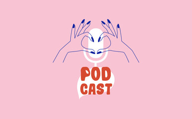 Podcast Cover art design. Creative podcast background. Vector - obrazy, fototapety, plakaty