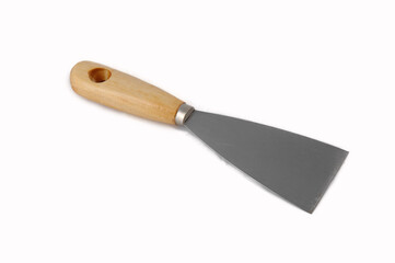 narrow spatula for home repairs isolated on white background