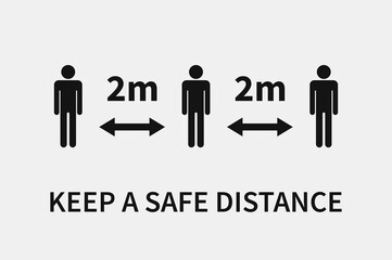 Keep a safe distance. Quarantine Coronavirus. Social distance icon. Vector