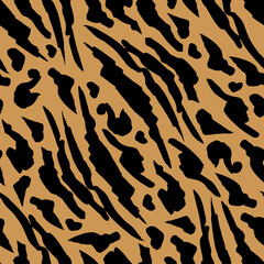 Orange Bright Spots Safari pattern, tiger skin fur print orange seamless background, African wild animal camouflage. Bengal tiger fur print pattern, abstract jungle design with black and brown stripes