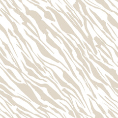 Abstract Safari pattern, modern zebra seamless print, vector background. African safari wild animal fur skin pattern with beige stripes, simple flat modern decoration background