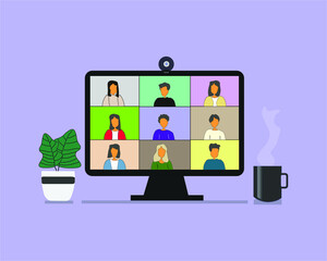 Conference video call, working from home