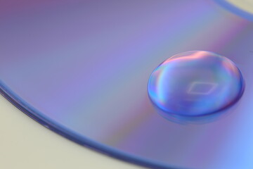 water drops on DVD media