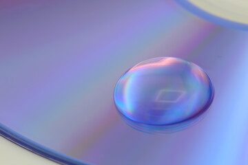water drops on DVD media