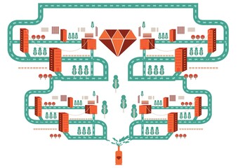 Obraz premium Urban town concept