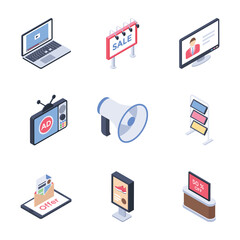 
Digital Advertising Media Channels Icons pack 

