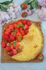 sweet home made strawberry vanilla tarte