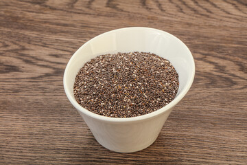 Seasoning chia seeds in the bowl