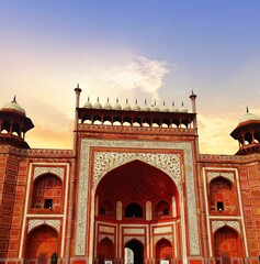 Main entrance gate of the Taj Mahal Agra, India. It is called the 