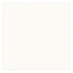 Sheet of yellow  isometric lines on a white background. Perfect for sketches planner, notebook, school, print. A square sheet.
