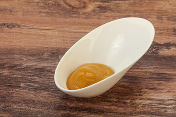 Mustard sauce in the bowl