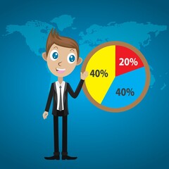 Businessman with pie chart