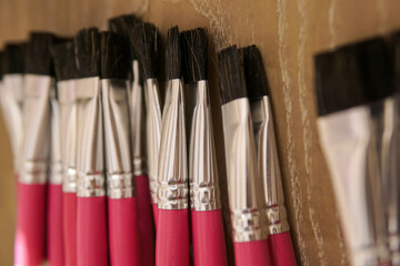 Group of artistic paintbrushes 