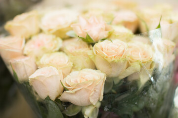 Flower arrangement, spring bouquet on the table