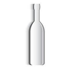 Paper cut out of a wine bottle