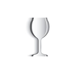 Paper cut out of wine glass