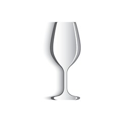 Paper cut out of wine glass